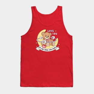 Love You To The Moon And Back XOXO Cute Teddy Bear Tank Top